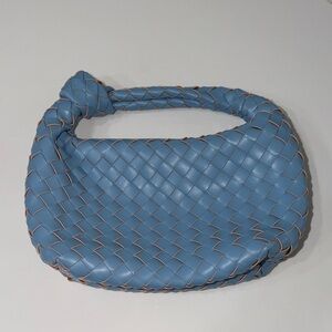 A new day Woven Knot Handle Shoulder Bag in Light Blue